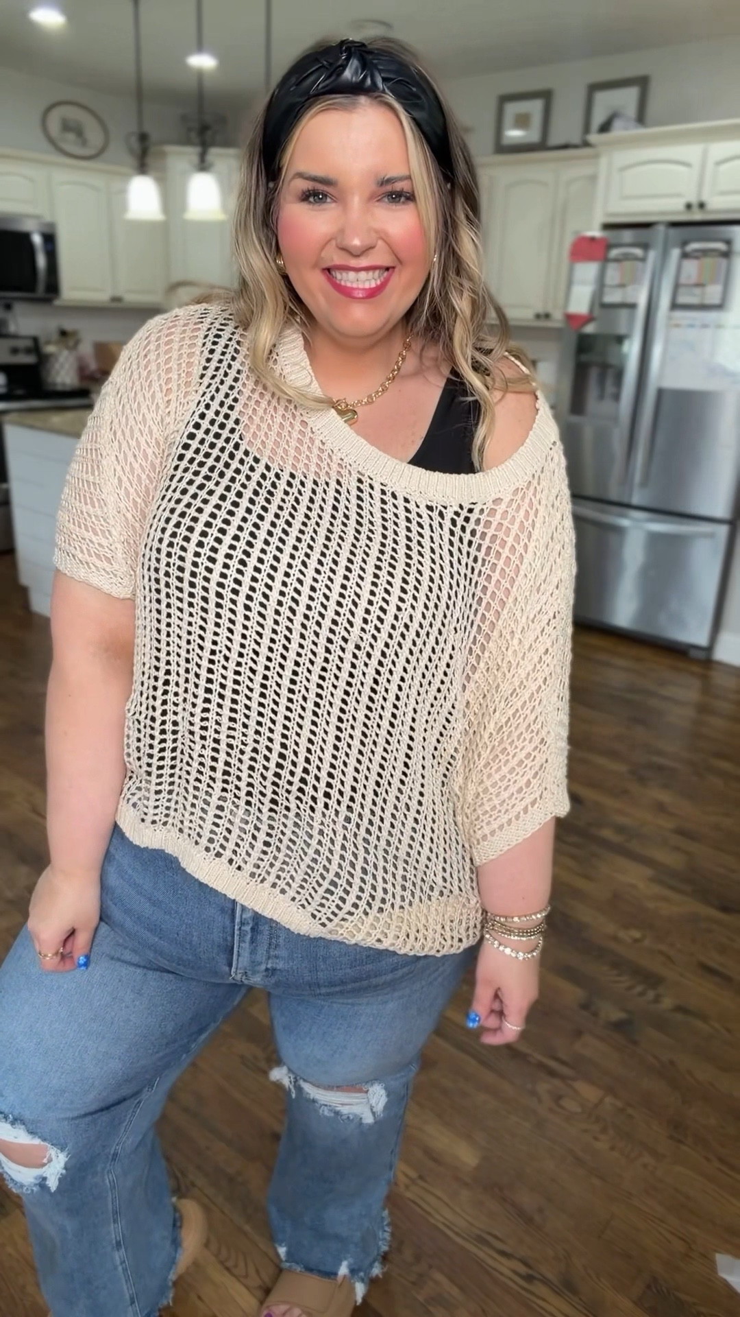 The cutest, drapey crochet top is back in stock! This plus size top covers one of my biggest insecurities- my upper arms! 

#LTKPlusSize