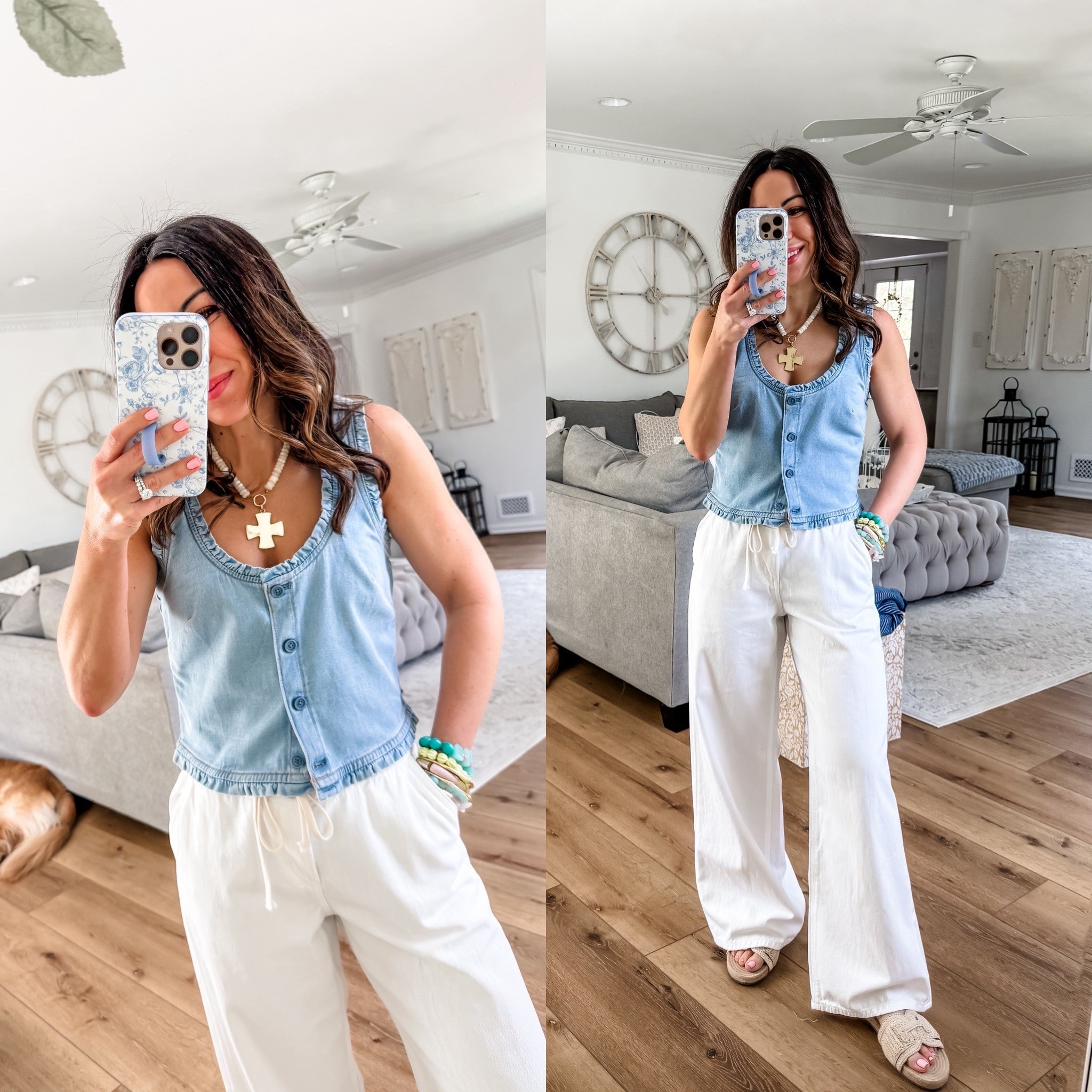Code: MORELOVE. Wide leg jeans Xs. Denim tank small.  Baggy jeans. Drawstring jeans.
White jeans, white denim






#LTKSaleAlert #LTKPetite #LTKOver40