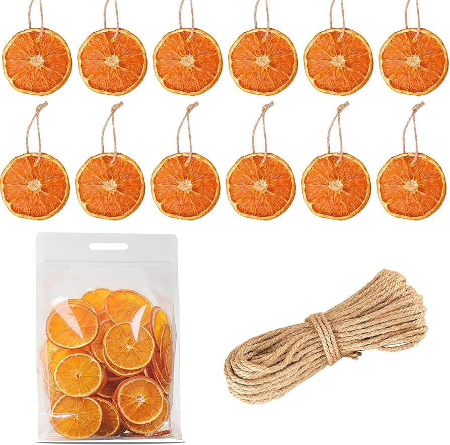 30 Pcs Dried Orange Slices, with 30Pcs Hemp Rope, Christmas Wreath Making Supplies for X-mas Tree... | Amazon (US)