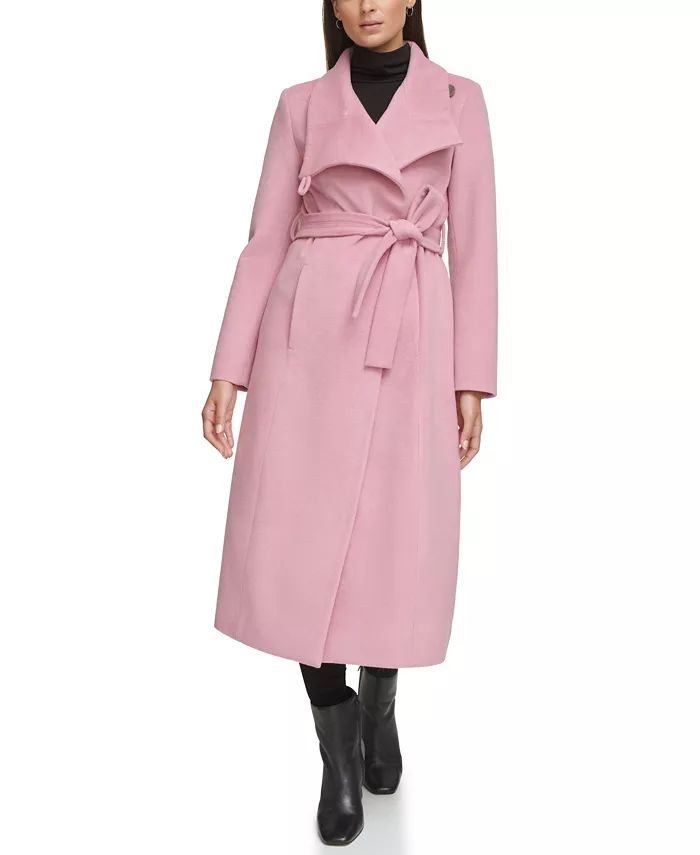 Kenneth Cole Women's Belted Maxi Wool Coat with Fenced Collar - Macy's | Macy's