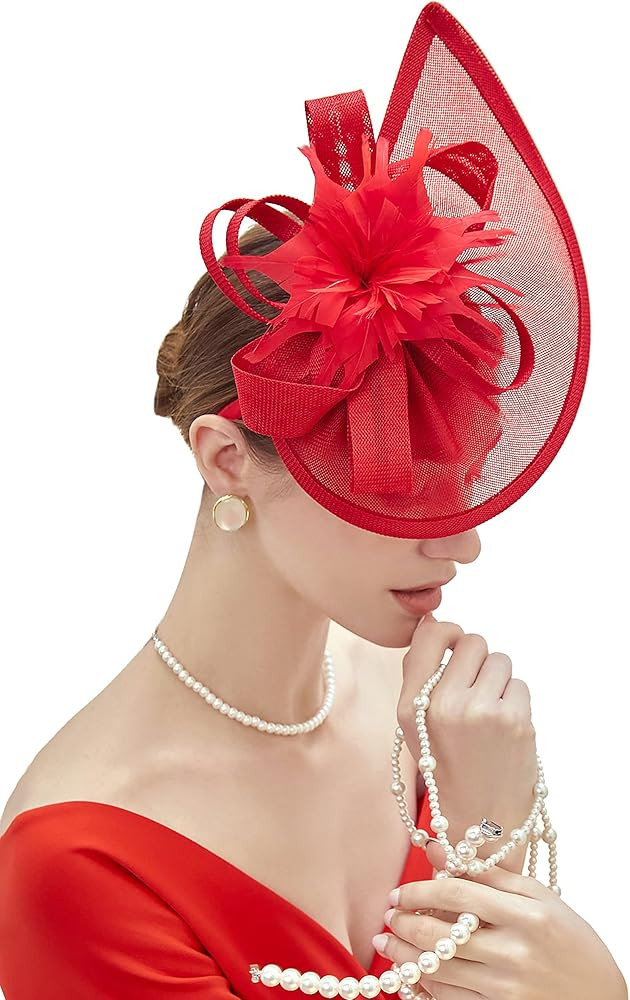 BABEYOND Tea Party Fascinator Kentucky Derby Hat Fascinator Pillbox Hat Headband for Cocktail | Amazon (US)