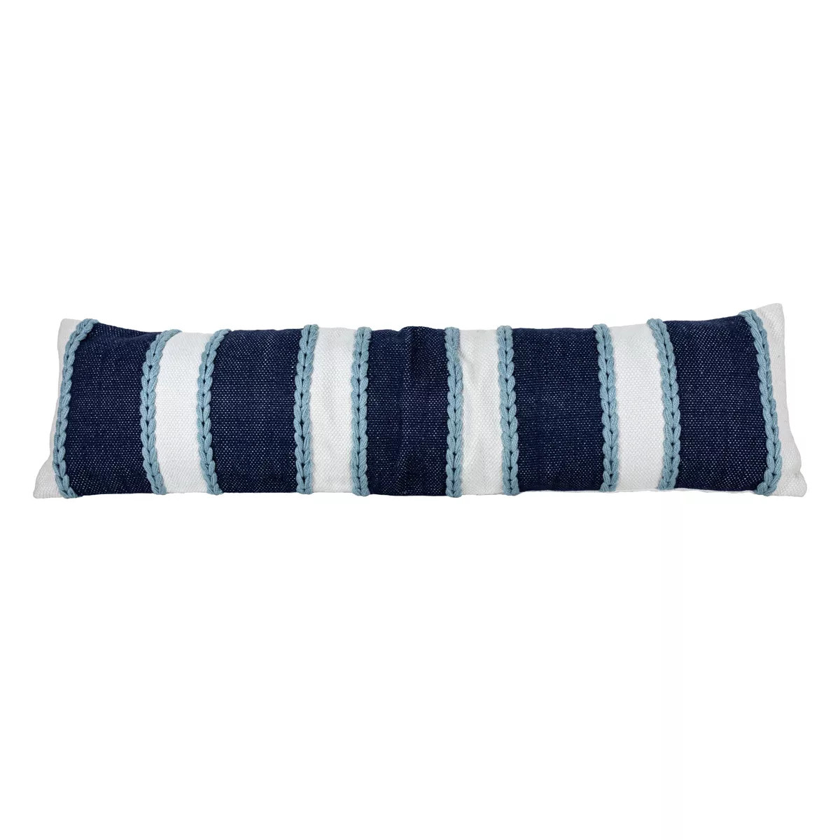 12X46 Inch Hand Woven Navy, Light Blue & White Striped Outdoor Pillow Polyester With Polyester Fi... | Target