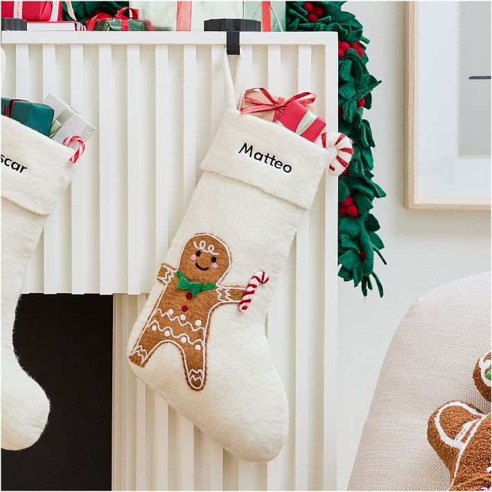 Gingerbread People Felt Stockings | West Elm CA