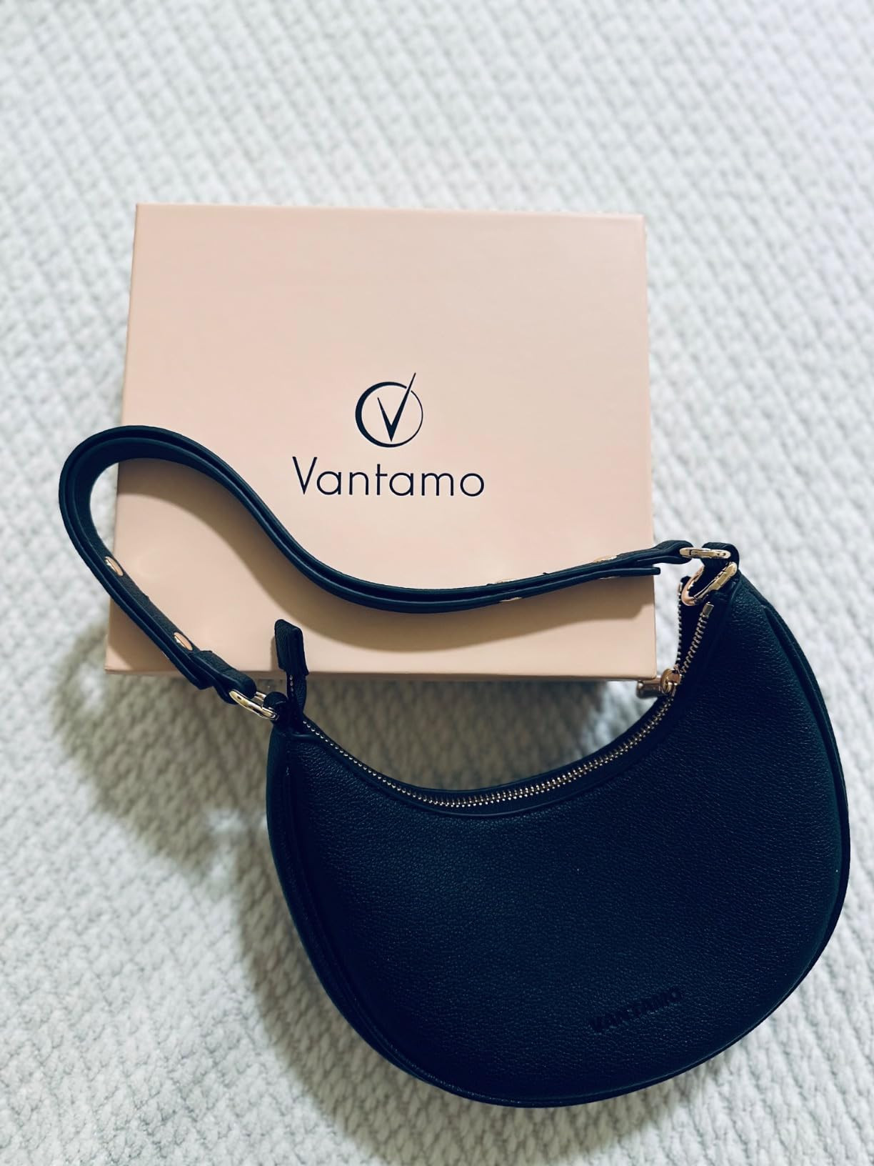 Vantamo Purse For Women, Small Trendy Crescent Moon Shoulder Hand Bag, Faux Leather, Anti Theft R... | Amazon (US)