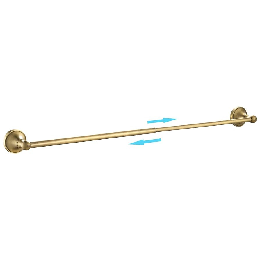 Leyden Antique Brass Towel Bar, Adjustable Towel Holder Rod Brass Towel Rack Bathroom Accessories... | Amazon (US)