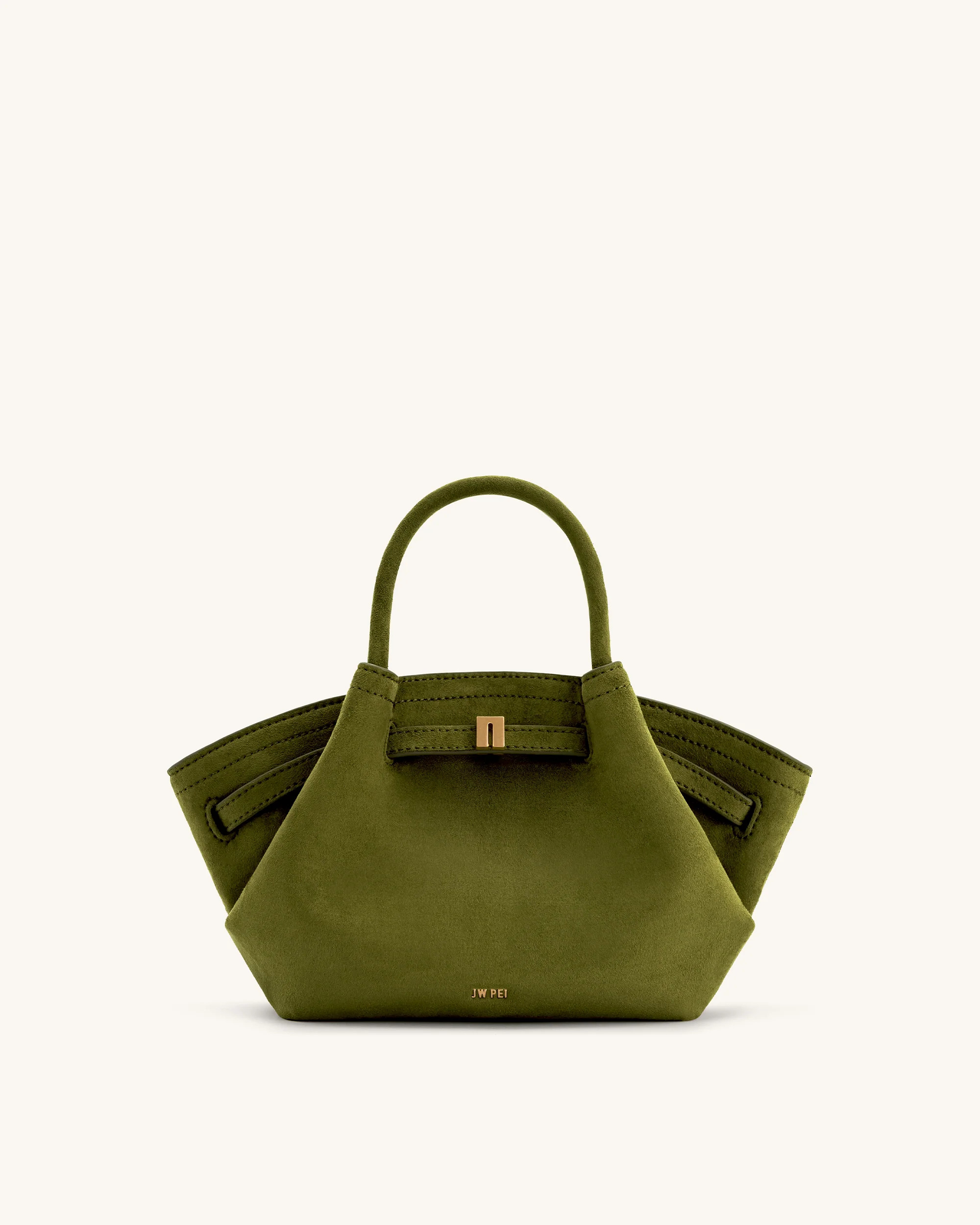 Hana Mini Faux Suede Tote Bag - Dark Olive | JW PEI US