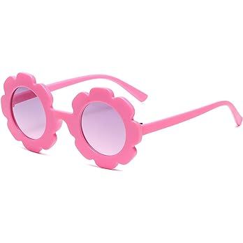 Kids Round Flower Sunglasses Girl flower Shaped Sunglasses Cute Kids Eyewear for Pool Beach Outdo... | Amazon (US)