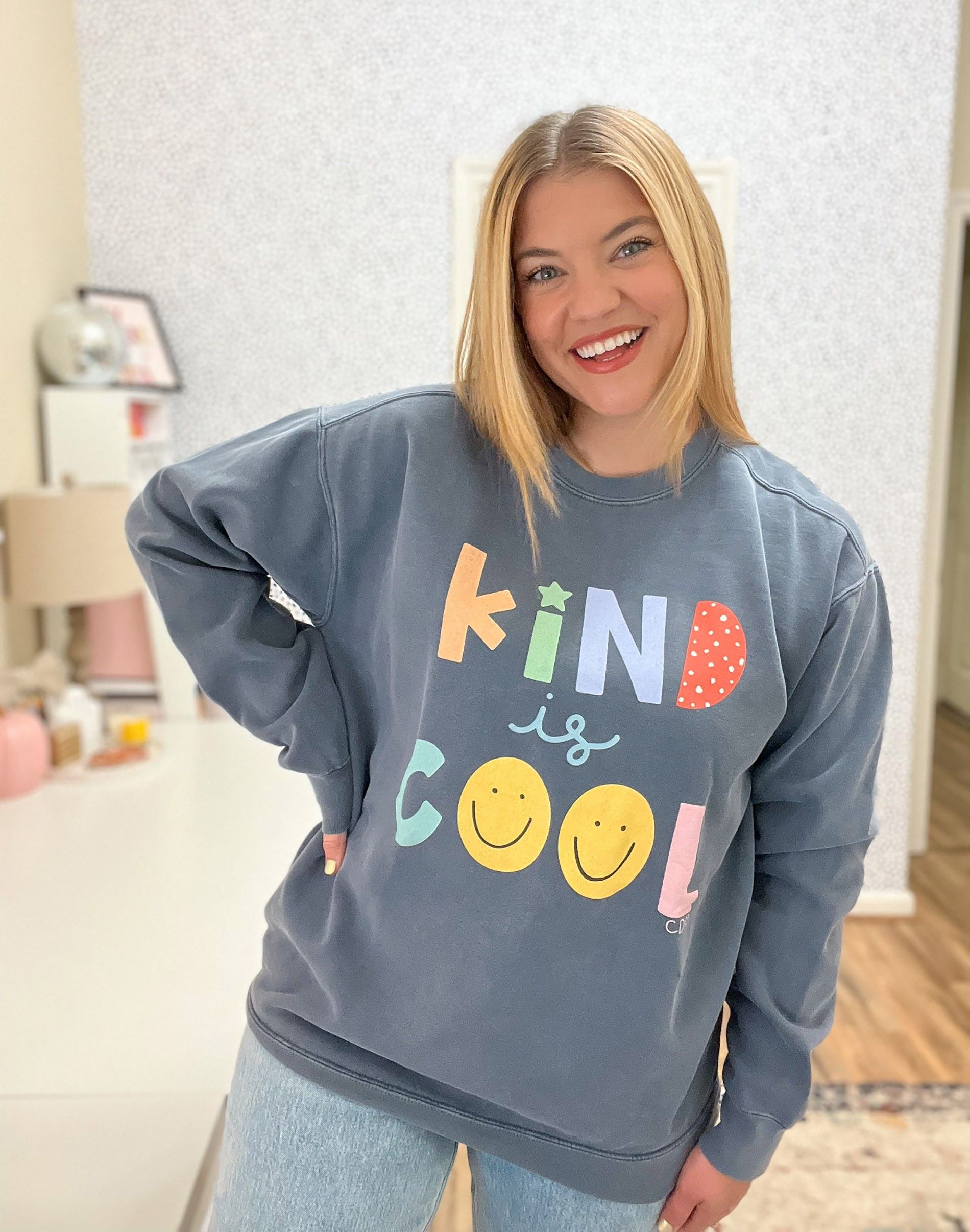 Kind is Cool Sweatshirt - Denim | Callie Danielle