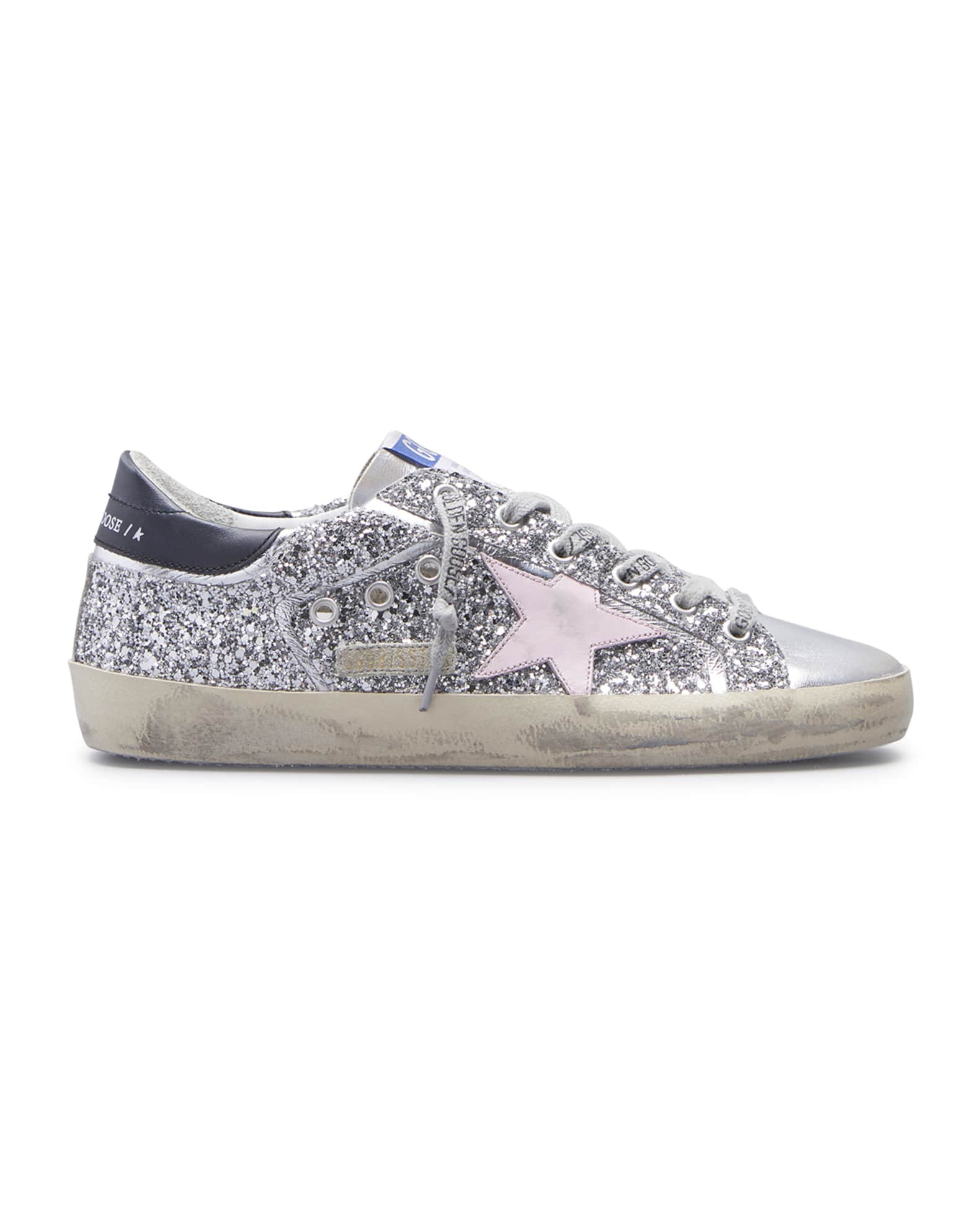 Golden Goose Superstar Glitter Low-Top Sneakers | Neiman Marcus
