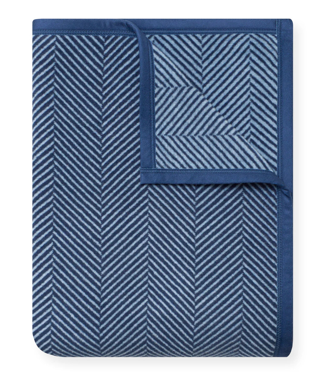 Harborview Herringbone Navy Throw Blanket | ChappyWrap | ChappyWrap
