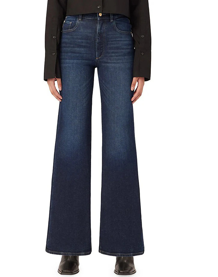 Dl1961 Women Hepburn Wide Leg High Rise Vintage 32' Mediterranean Denim Jeans | Shop Simon