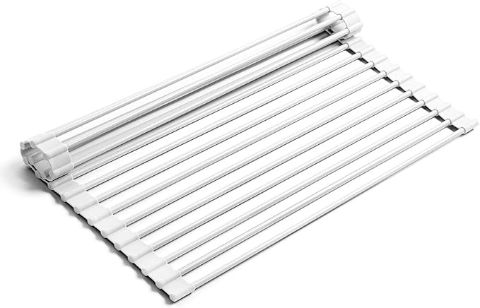 Bellemain Over-The-Sink Roll-Up Dish Drying Rack, Multi-Use Drying, Draining, Trivet (White, Medi... | Amazon (US)