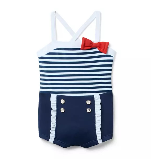 Retro Stripe Bow Swimsuit | Janie and Jack