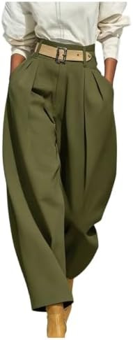 SweatyRocks Women's Barrel Pants Pleated High Waisted Business Casual Work Trousers with Pockets | Amazon (US)