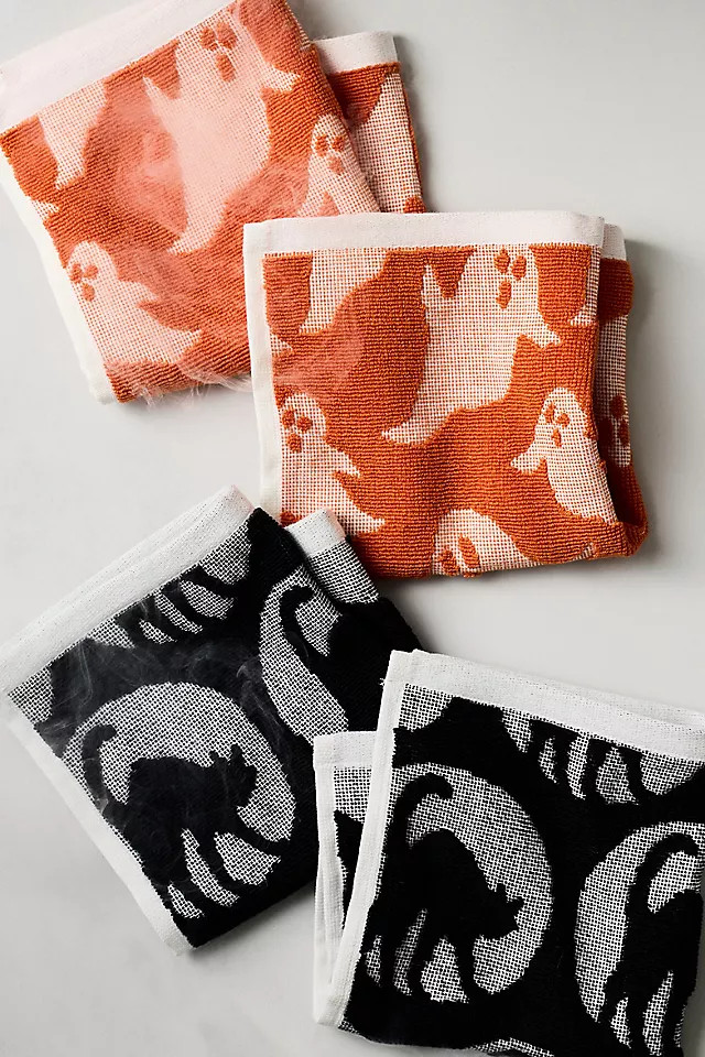 Icon Jacquard Spooky Dishcloths, Set of 4 | Anthropologie (US)