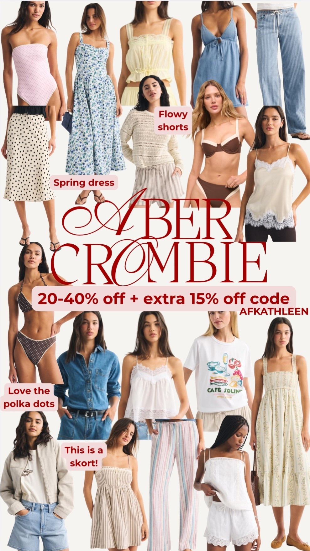 Abercrombie 20-40% off everything + extra 15% off code AFKATHLEEN

#LTKSaleAlert #LTKootd