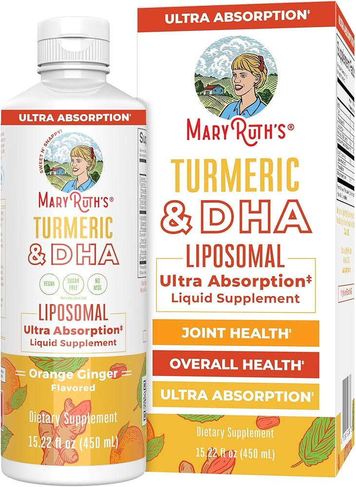 MaryRuth Organics | Liposomal Turmeric & DHA | Curcumin | Ginger Root Oil | Algal DHA & Vitamin E... | Amazon (US)