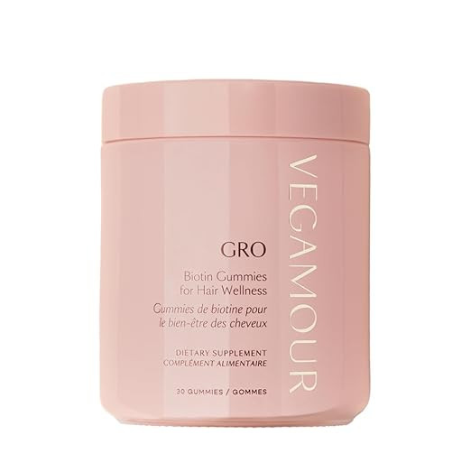 VEGAMOUR GRO Biotin Gummies, Strawberry Flavor with 5000 mcg Biotin, Supports Healthy Hair Vegan ... | Amazon (US)