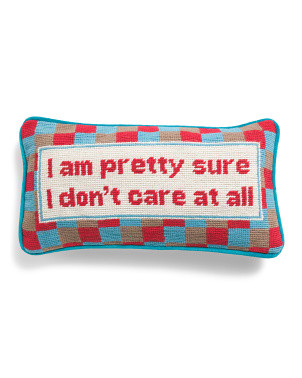 14x8 Wool Blend Dont Care Needlepoint Pillow | Throw Pillows | Marshalls | Marshalls