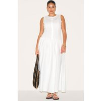 Plus White Button Down Drop Waist Maxi Dress | PrettyLittleThing US
