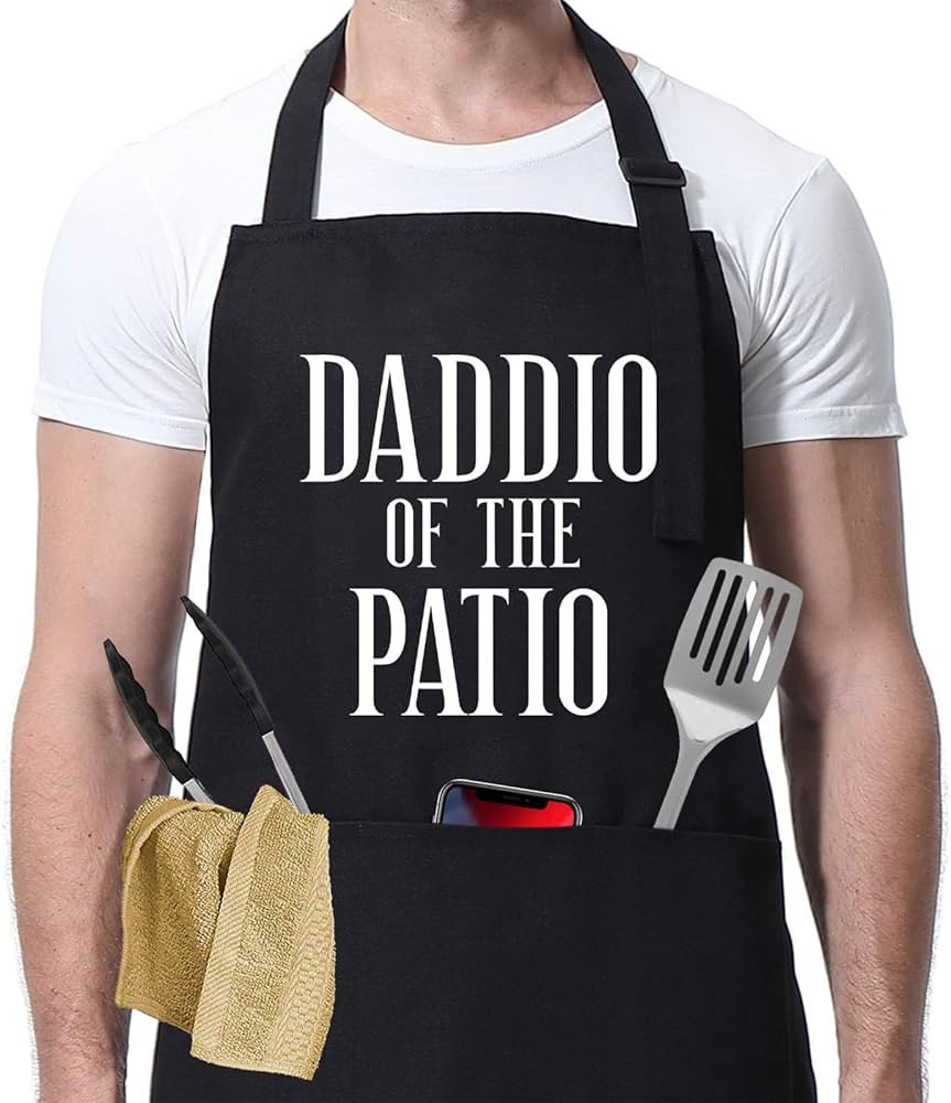 Miracu Grill Apron for Dad - Daddio of The Patio - Dad Gifts from Daughter, Son - Funny Fathers D... | Amazon (US)