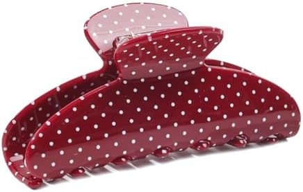 Acetate Hair Claw Clip for Women, 3.8-Inch Red Polka Dot Big Hair Clips Strong Hold No Slip Claw ... | Amazon (US)