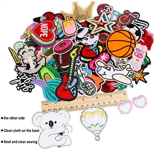60pcs Random Assorted Styles Outdoors Embroidered Iron on Patches DIY Sew Applique Repair Patch | Amazon (US)
