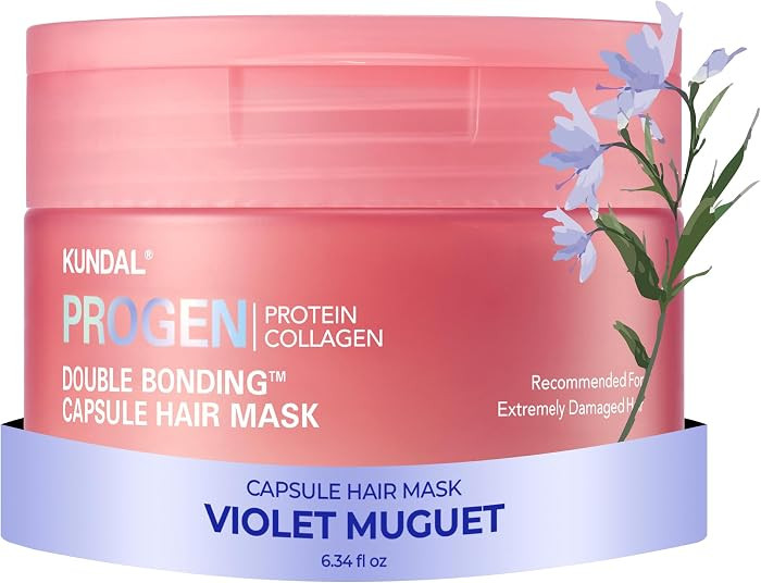 KUNDAL ProGen Protein Collagen Korean Hair Care Double Bonding Capsule Hair Mask, Violet Muguet, 6.3 oz - Deep Conditioning, Hair Repair, Split Hair Care, Protein + Collagen | Amazon (US)