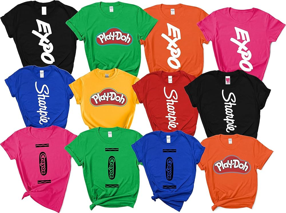 Halloween Teacher group costumes Marker, colors, designs Custom Tees Shirt | Amazon (US)