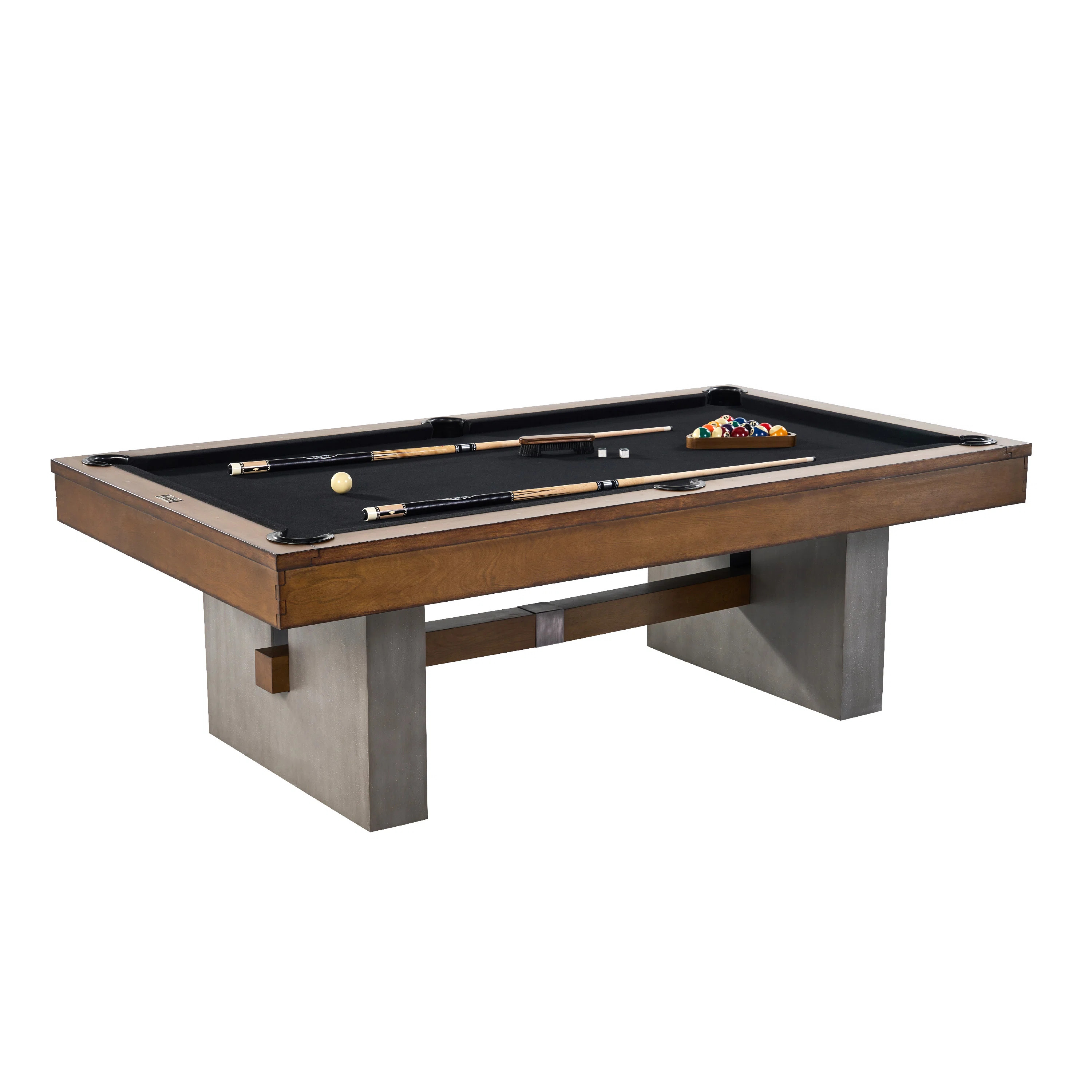 Barrington Billiards 8' Urban Slate-Tech Drop Pocket Table with Cover, Pool Ball and Cue Stick Set | Wayfair North America