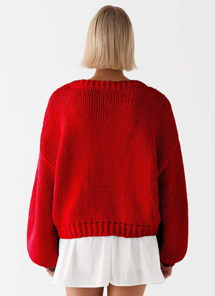 Costella Knit Sweater - Red | Peppermayo (Global)