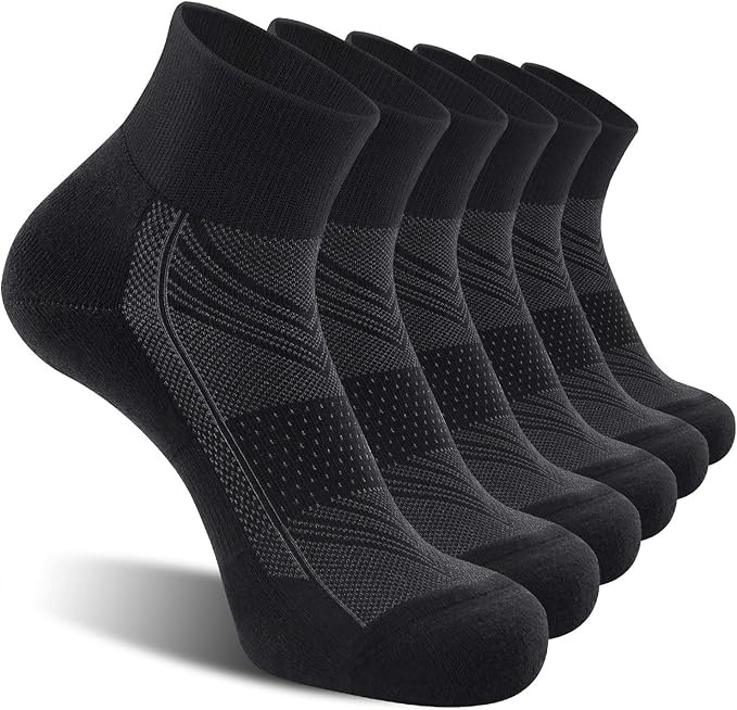 CelerSport 6 Pack Men's Ankle Socks with Cushion, Sport Athletic Running Socks | Amazon (US)