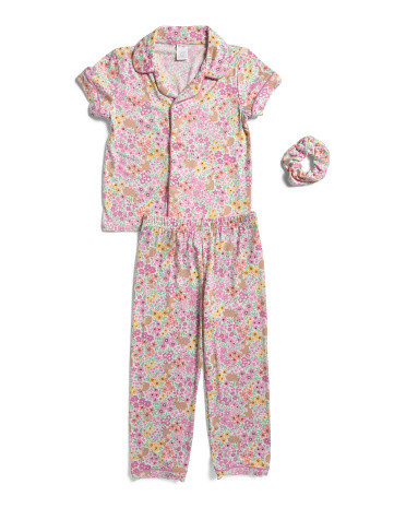 Girls 2pc Floral Bunny Print Pajama Set | TJ Maxx