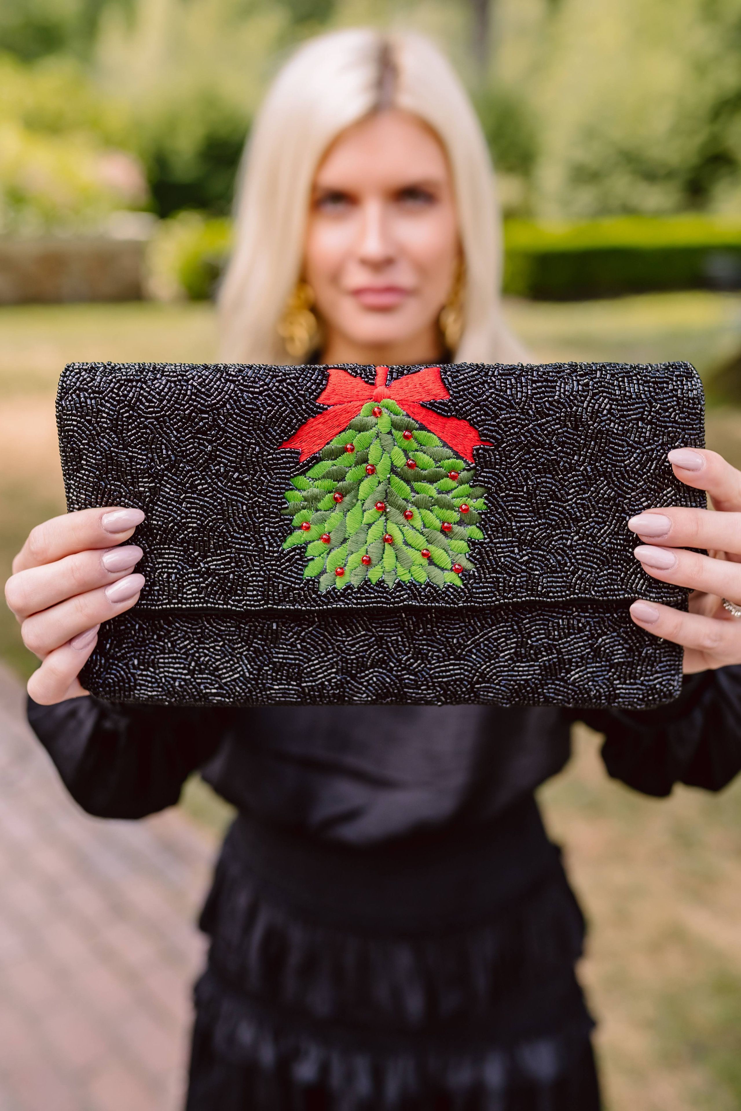 Black Mistletoe - Beaded Clutch | Lisi Lerch Inc