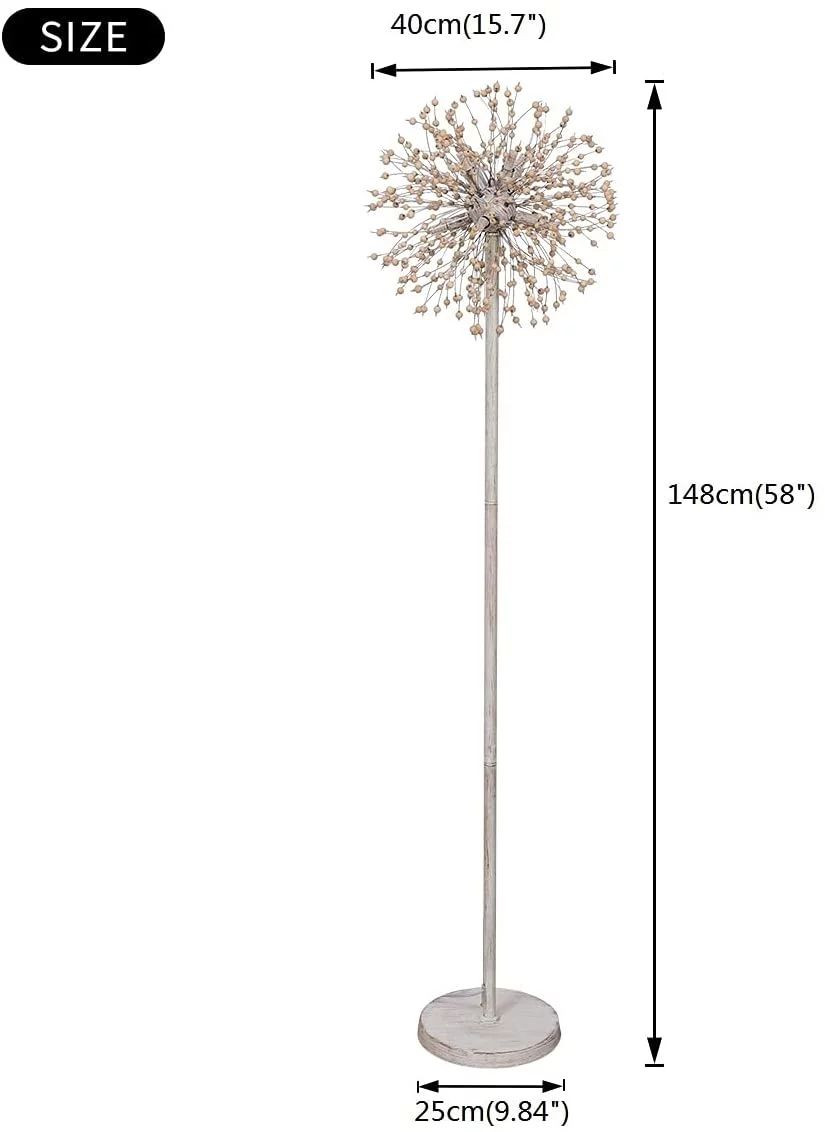 Garwarm Floor Lamp, Dandelion Modern Standing Lights, 58 inch High 8-Light Boho Wood Bead Floor L... | Walmart (US)