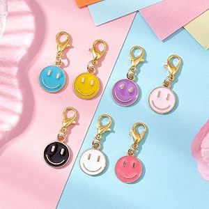 Smile Face Drop Earrings for Women Cute Chunky Hoop Earrings Charms Gift for Valentine's Day Mult... | Amazon (US)