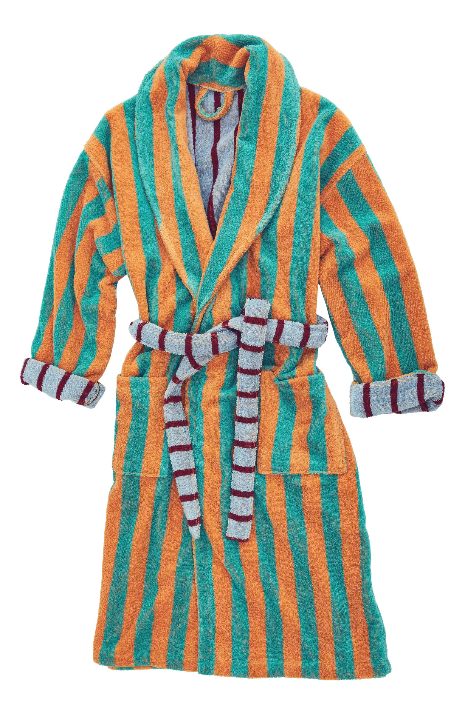 Dusen Dusen Cantaloupe Stripe Cotton Terry Robe | Nordstrom | Nordstrom