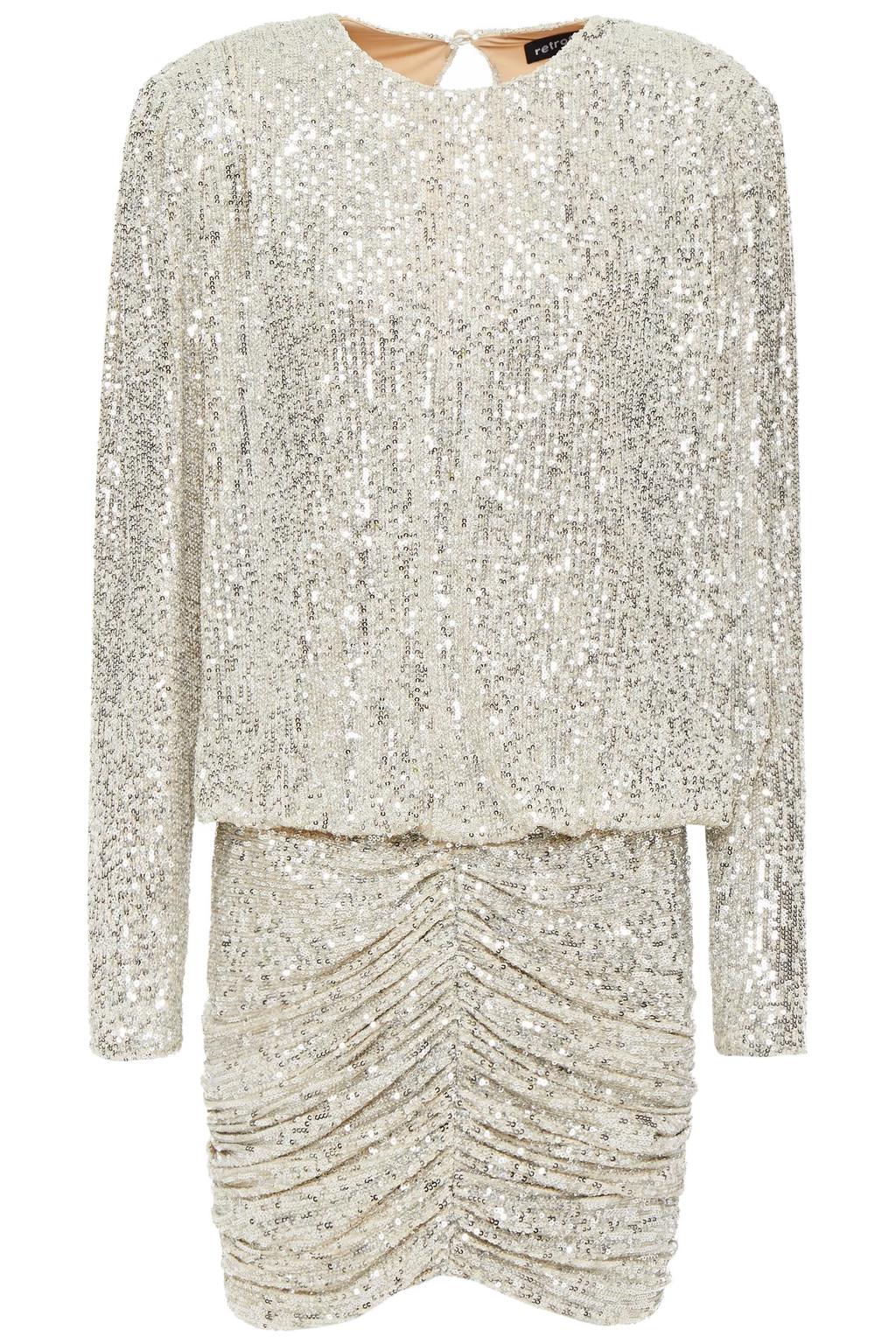 Flynn ruched sequined tulle mini dress | The Outnet (US and CA)