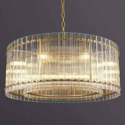TOBILI 37" Modern Gold Round Chandelier,2-Tier 8-Light Water Ripple Crystal Glass Chandeliers,for Dining Room,High Ceiling,Luxury Chandelier | Target