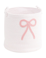 Cotton Rope Extra Large Tall Chenille Bow Bin | Kids' & Baby Room | Marshalls | Marshalls