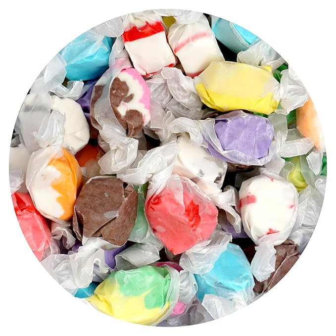 Salt Water Taffy Assorted Mix, 1 Pound Bulk Bag, 10 Assorted Flavors, Individually Wrapped Taffy ... | Amazon (US)