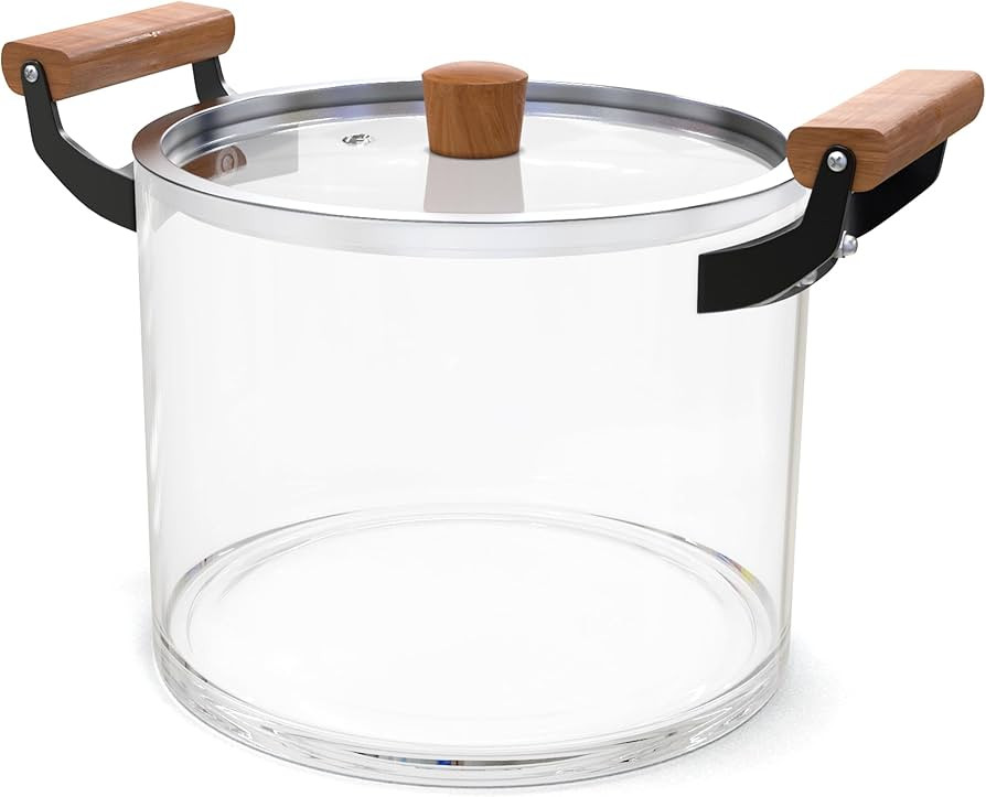 4.0L Glass Pot - glass cooking pot, clear pot for cooking with Wooden Handle and Clear Lid | Amazon (US)