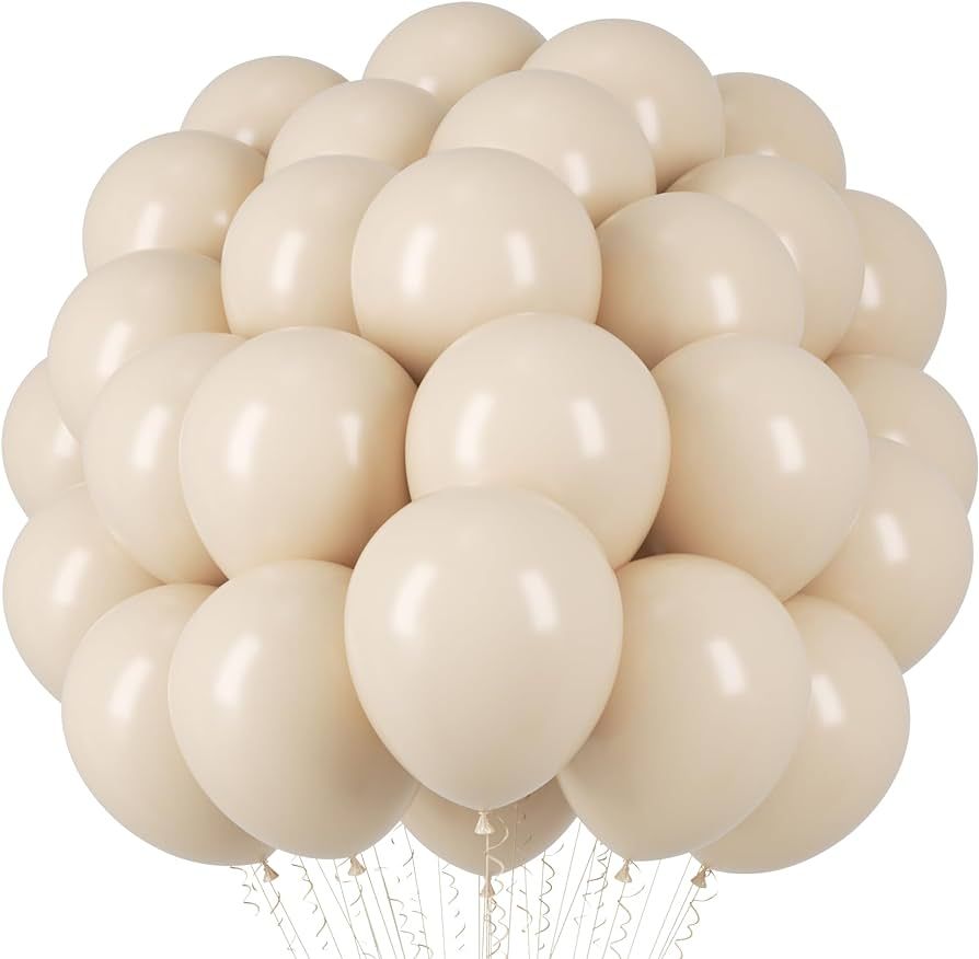 White Sand Balloons, 66pack 12inch Sand White Latex Party Balloons for Wedding, Bridal, Baby Show... | Amazon (US)