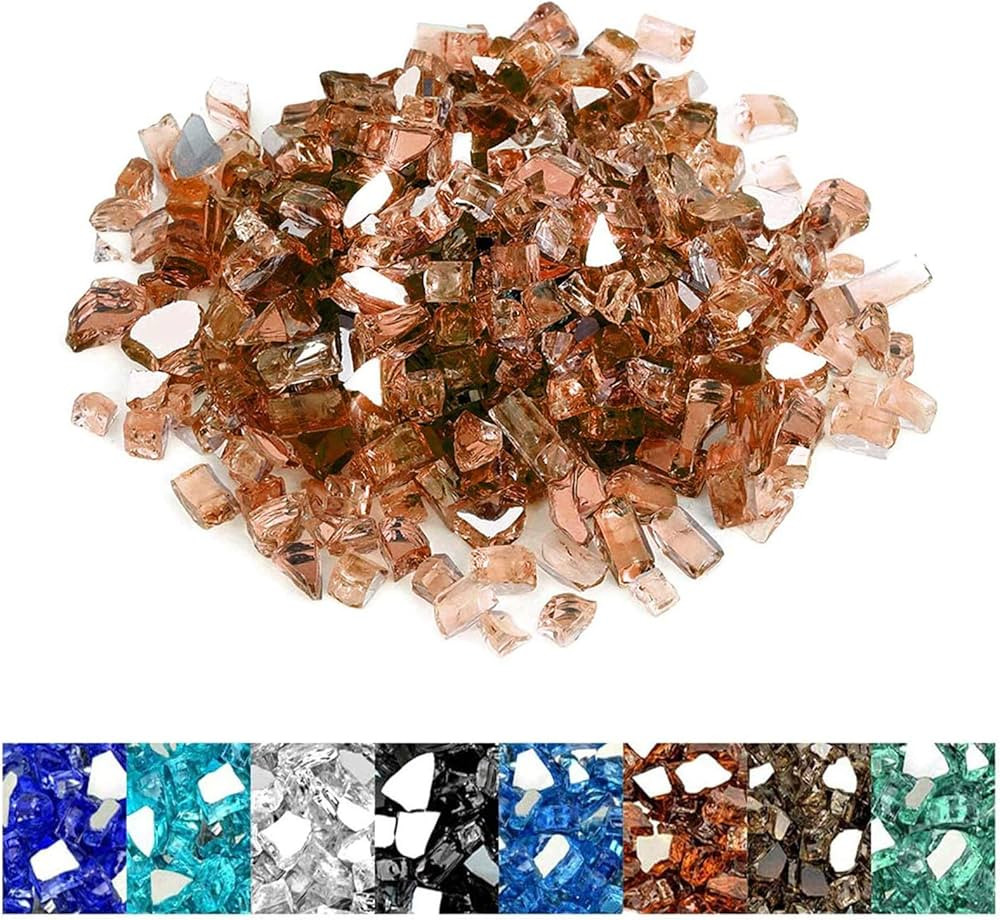 Mr. Fireglass 1/4 inch Reflective Fire Glass for Fireplace Fire Pit and Landscaping 10 lb High Lu... | Amazon (US)