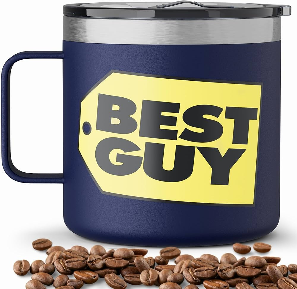 Gifts for Men - BEST GUY Travel Coffee Mug 14oz, Dad Gifts, White Elephant Gifts, Funny Coffee Mu... | Amazon (US)