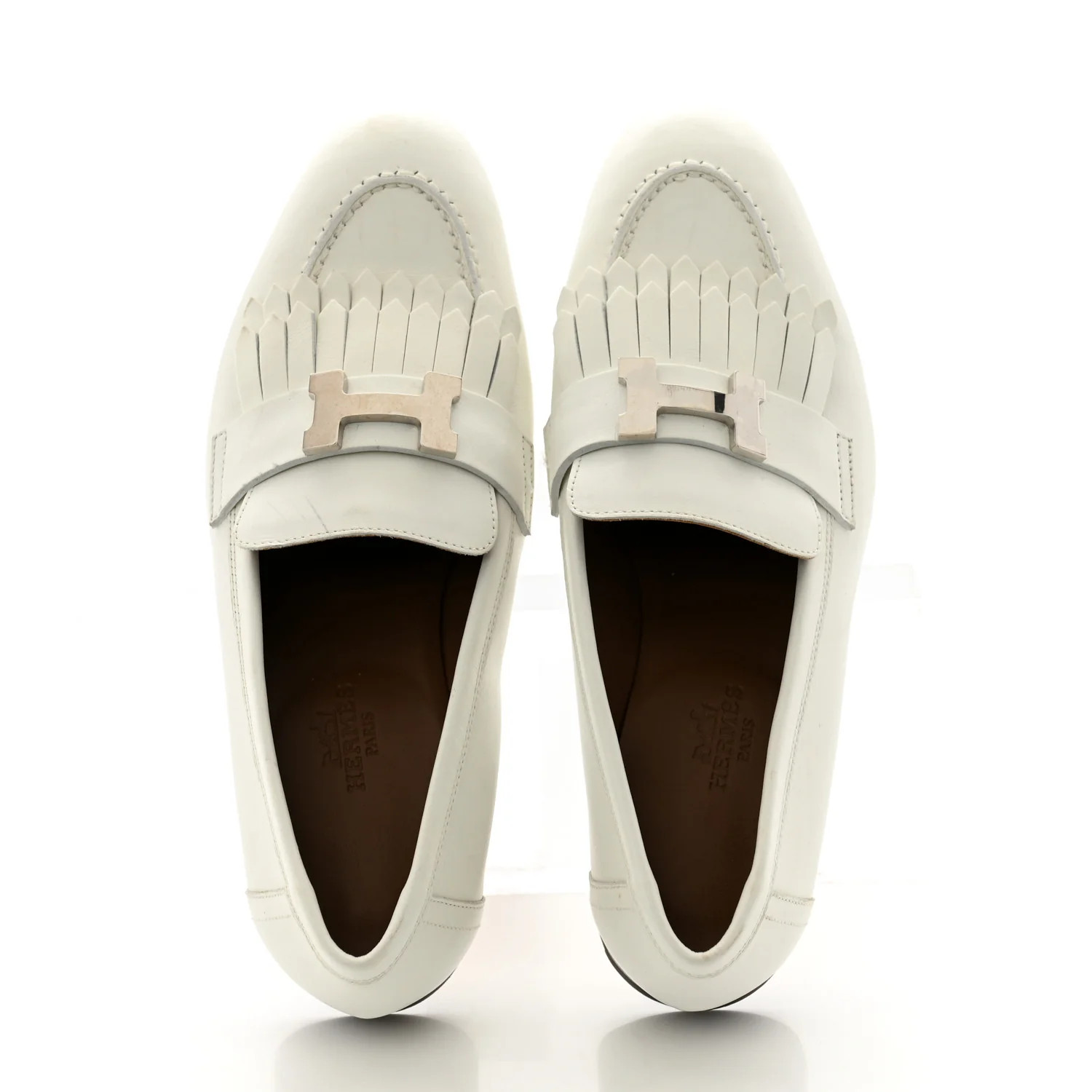 Calfskin Womens Royal Loafers 36 White | FASHIONPHILE (US)