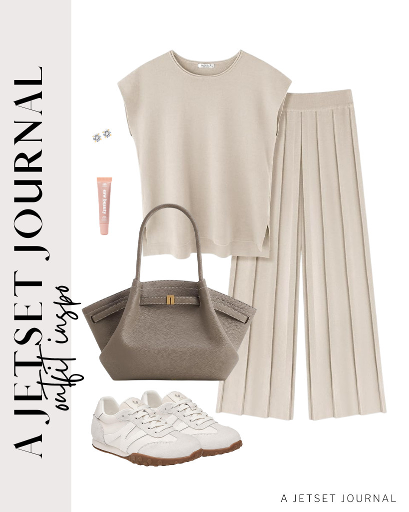 I love the pleated pants of this two-piece set. This outfit pairs well with this JW PEI tote bag and somiliss sneakers. I also discovered this shimmer lip treatment that many people are talking about. 

#LTKSeasonal #LTKSaleAlert #LTKTravel
 

 
