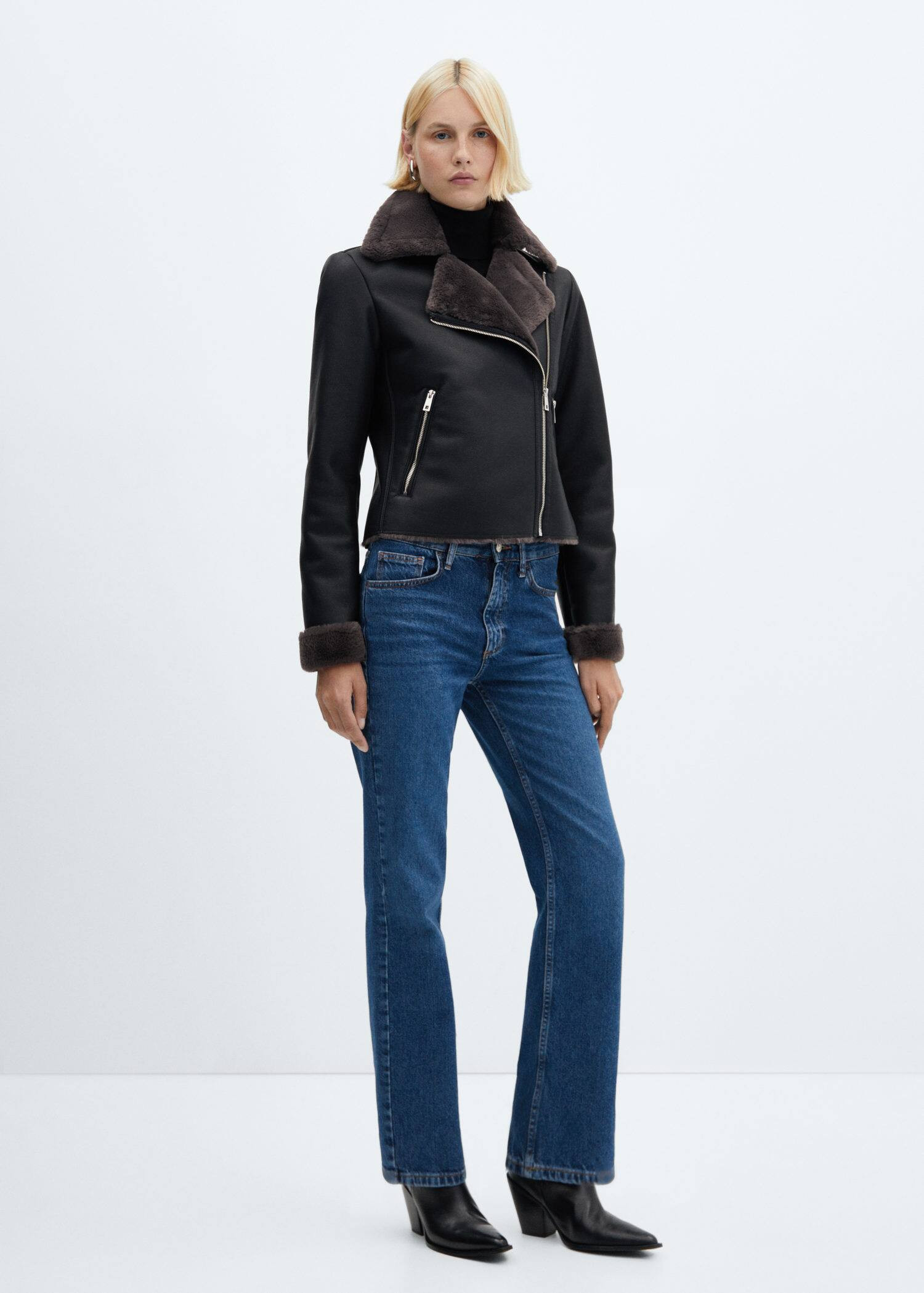Faux shearling-lined jacket -  Women | Mango USA | MANGO (US)