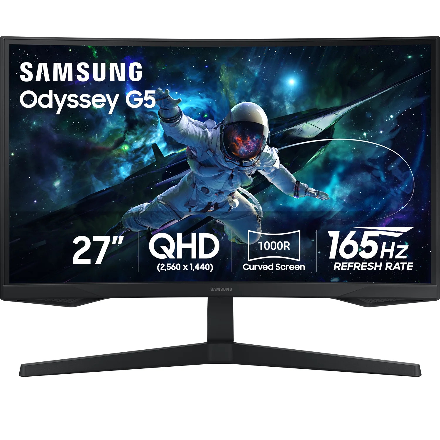 SAMSUNG 27” Odyssey G55C QHD 165Hz 1ms(MPRT) Curved Gaming Monitor - LS27CG556ENXZA | Walmart (US)