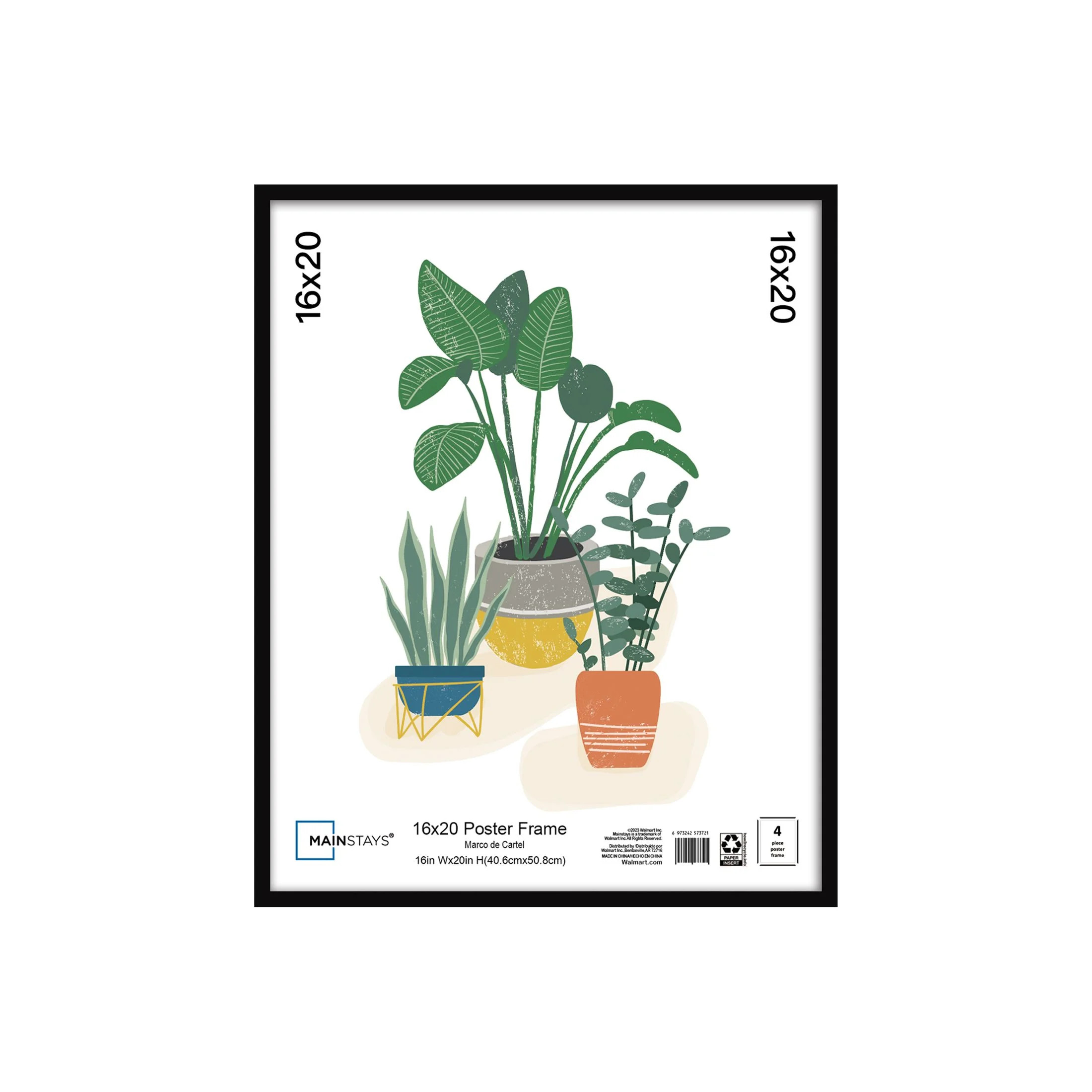 Mainstays – 16x20 Picture Frame – Black Flat Profile Wall Photo Frame | Walmart (US)